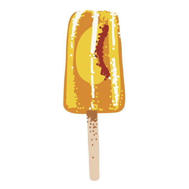 Zdrowe Brzoskwinie Popsicles Owocowe. Letni Deser. Ilustracja Wektorowa