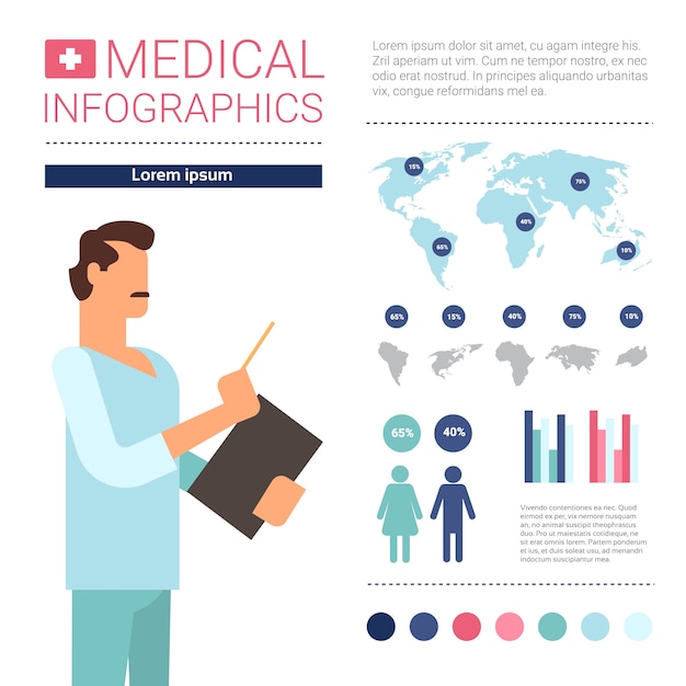 Zdrowie Medycyna Infografika Informacje Banner Z Miejsca Kopiowania