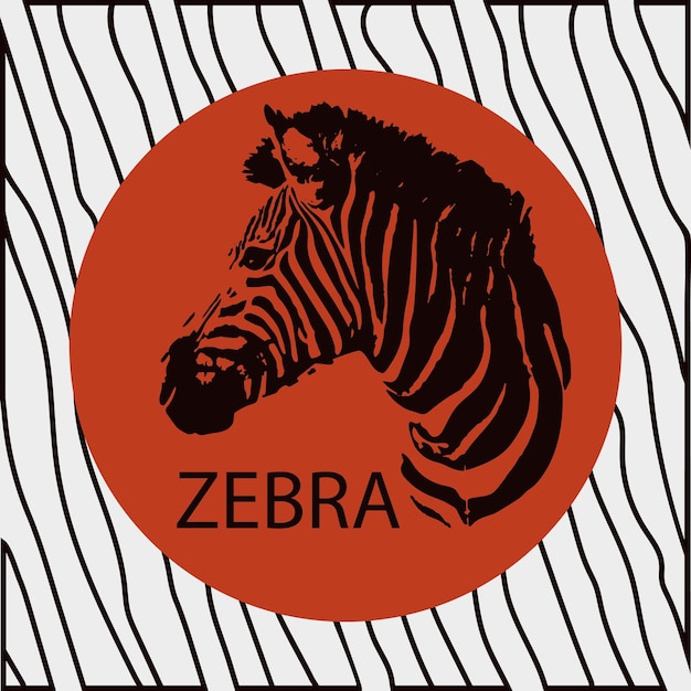 Zebra Na Tle Czerwonego Słońca Afryka