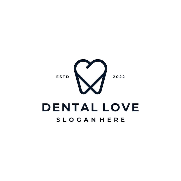 Zęby Dentystyczne Z Inspiracją Do Projektowania Logo Love Heart