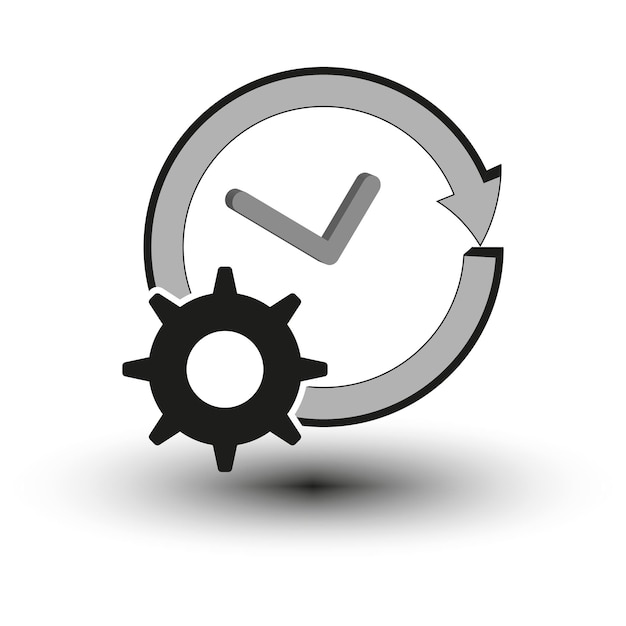 Zegar I Sprzęt Z Okrągłą Strzałką Pojęcie Zarządzania Czasem I Efektywności Wektor
