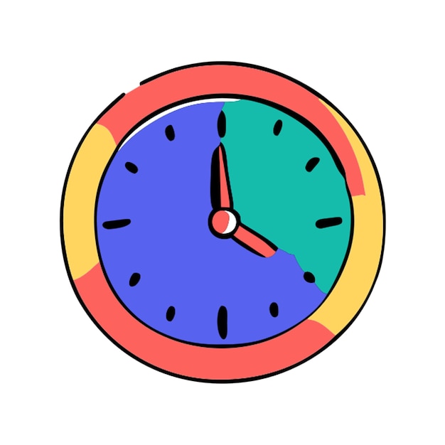 zegar odizolowany na białym tle ikona doodle offset fill