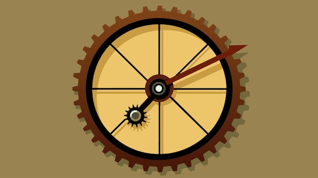 Plik wektorowy zegar ścienny wykonany z odnowionego koła rowerowego i ilustracji wektorowej zębów