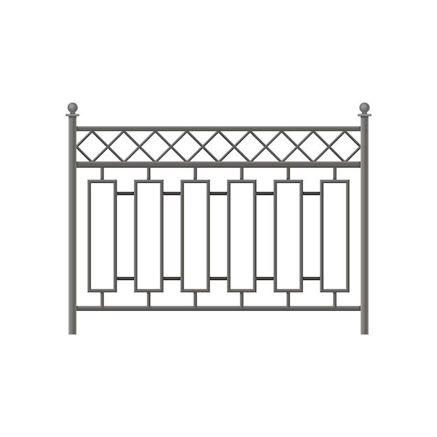 Plik wektorowy Żelazny płot bariera ochronna dla domu ogród park wektor ilustracja na białym tle