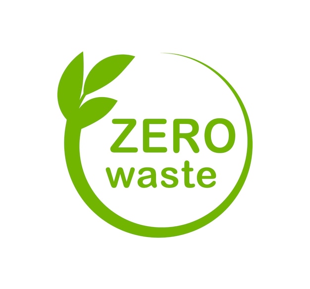 Zero odpadów logo Ikona ekologiczna Odznaka recyklingu