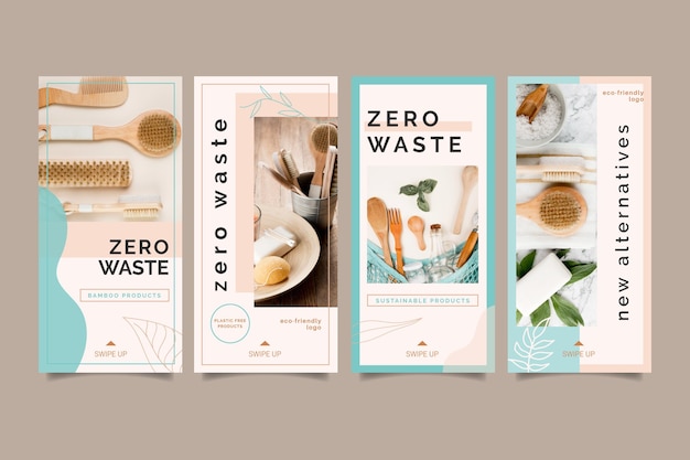 Plik wektorowy zero waste instagramowe historie