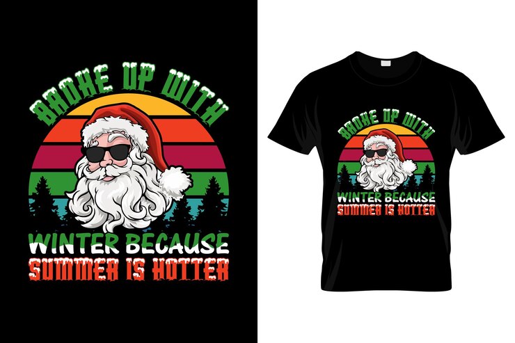 Wektor zerwał z zimą, bo lato jest cieplejsze świąteczny projekt t-shirtu