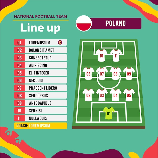 Plik wektorowy zespół piłkarski polski u17