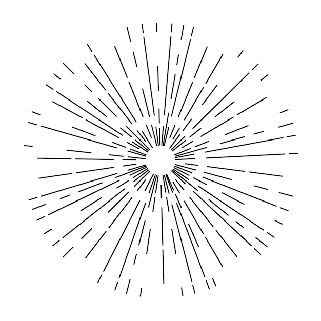 Zestaw Abstrakcja Kolekcja Okrągłe Koła Starburst Sunburst Zachód Słońca Czarna Linia Doodle Elementy Projektu