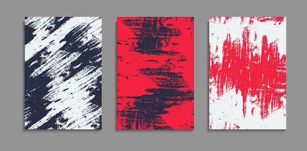 Plik wektorowy zestaw abstrakcyjnej tekstury zarysowania grunge na czarnym tle szablon a4