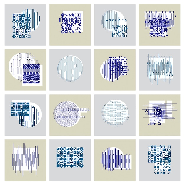 Zestaw Abstrakcyjnych Kompozycji Geometrycznych, Kolekcja Tła Wektor.