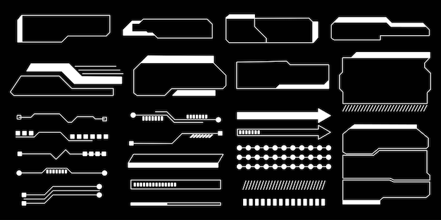 Zestaw abstrakcyjnych kształtów cyberpunk w stylu retro 2000 Proste elementy do projektowania stron internetowych ulotki poste