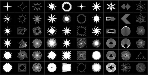 Zestaw abstrakcyjnych kształtów geometrycznych, modnej mieszanki nowoczesnych, różnorodnych elementów projektu, kształtów minimalistycznych