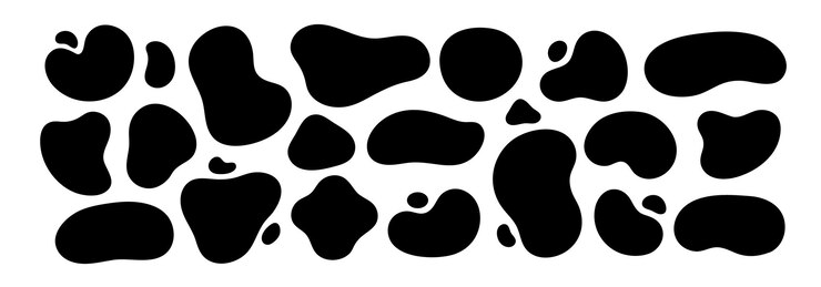 Zestaw abstrakcyjnych kształtów organicznych Ilustracja wektorowa Płynne plamy organiczne Krzywe kształty płynów
