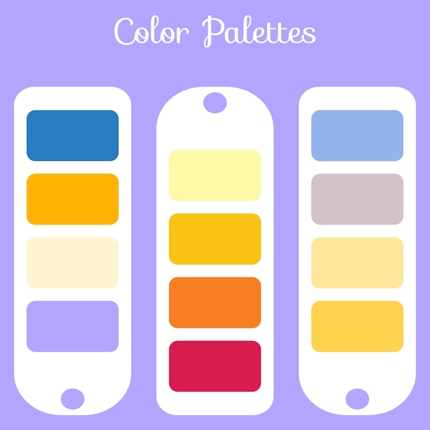 Zestaw Abstrakcyjnych Palet Kolorów, Wielokolorowe Palety Kombinacji Tła Dla Projektu Ui Ux