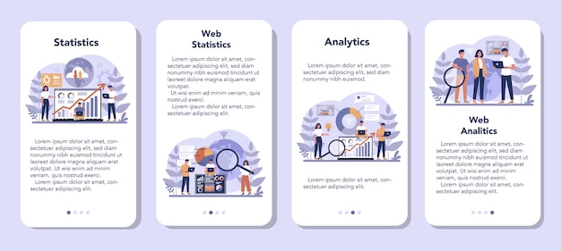 Zestaw Banerów Aplikacji Mobilnej Analizy Witryny