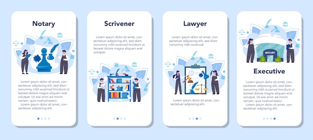 Zestaw Banerów Aplikacji Mobilnej Usługi Notarialnej
