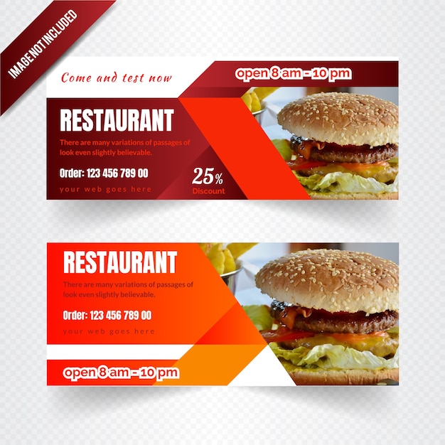 Plik wektorowy zestaw banner web food dla restauracji