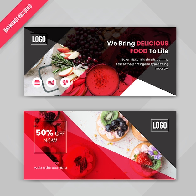 Plik wektorowy zestaw banner web restaurant