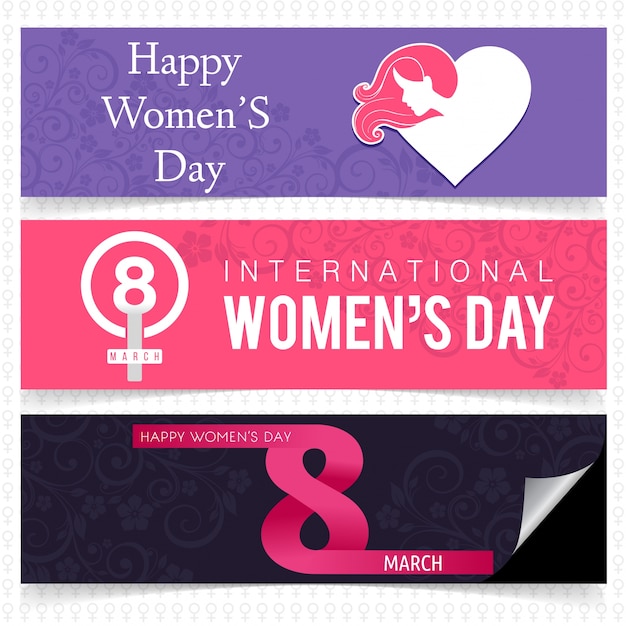 Zestaw Bannerów Na Dzień Kobiet