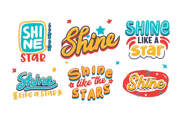 Zestaw Bannerów Z Typografią Shine Like A Star