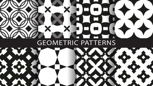 Zestaw bezszwowych wzorów geometrycznych