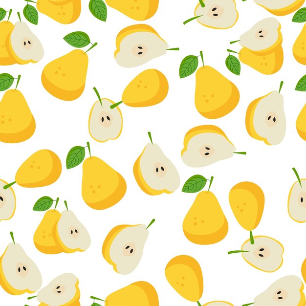 Zestaw bezszwowych wzorów gruszki Fruit