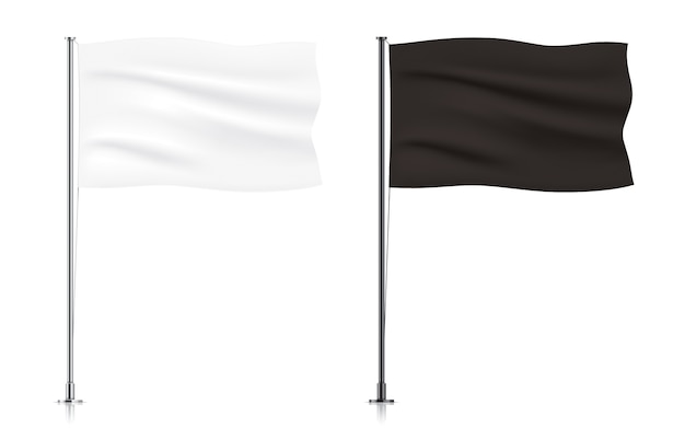 zestaw biało-czarnych macha szablonów flag.