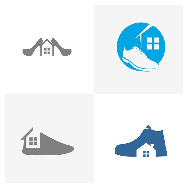 Zestaw Butów Z Szablonem Projektu Logo Domu Wektor Ikona Symbol Projekt Kreatywny