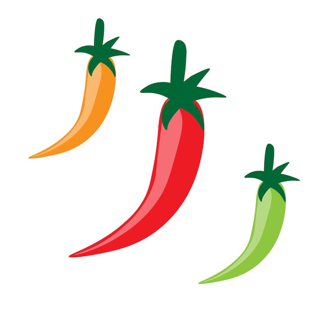 Zestaw Chilly Peppers W Różnych Kolorach Ilustracji Wektorowych