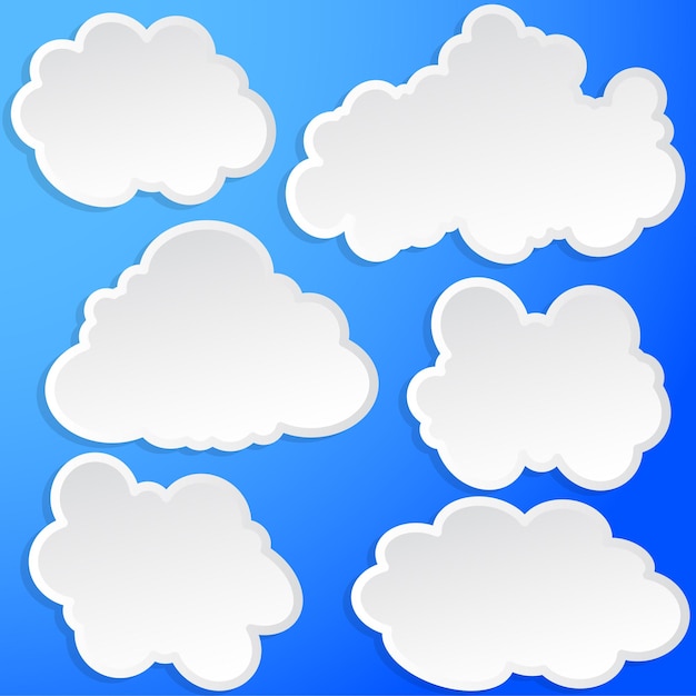 Plik wektorowy zestaw chmur na niebie ilustracji wektorowych