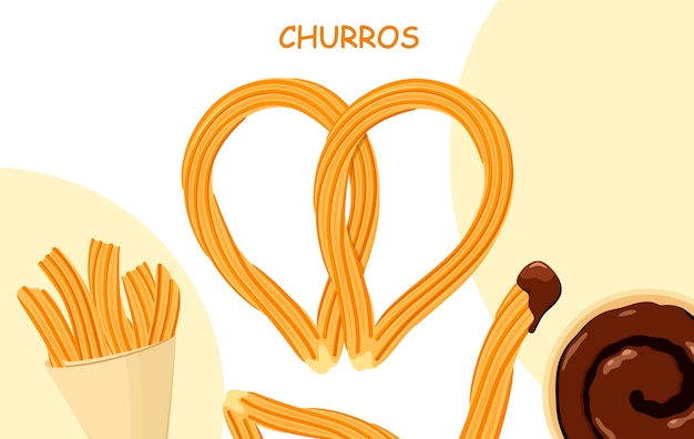 Zestaw Churros. Meksykańskie Jedzenie.