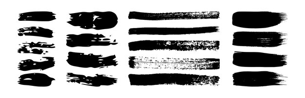 Zestaw czarnych ciosów szczotki grunge