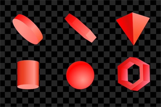 Plik wektorowy zestaw czerwonego kształtu blasku z kolekcją izolowanych elementów z efektem neonu