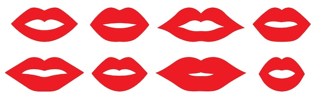 Plik wektorowy zestaw czerwonych ikon ust