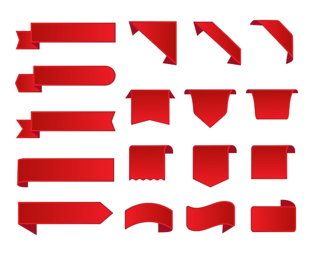 Zestaw czerwonych wstążek