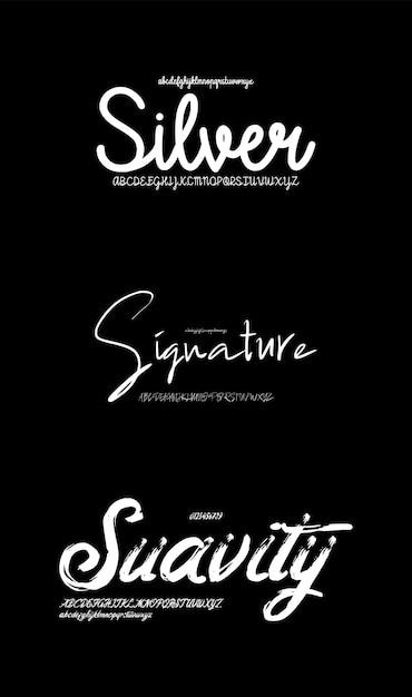 Zestaw dekoracyjny Creative Vector Script Brush Display Alfabet Fonty Design Pack Ilustracja wektorowa