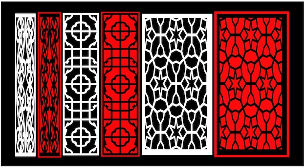 Zestaw dekoracyjnych paneli ściennych Jali design CNC wycinanie laserowe wzór router CNCcuttingJali La