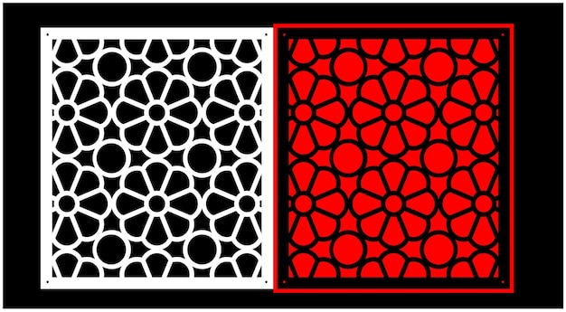 Plik wektorowy zestaw dekoracyjnych paneli ściennych jali design cnc wycinanie laserowe wzór router cnccuttingjali la