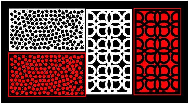 Zestaw dekoracyjnych paneli ściennych Jali design CNC wycinanie laserowe wzór router CNCcuttingJali La