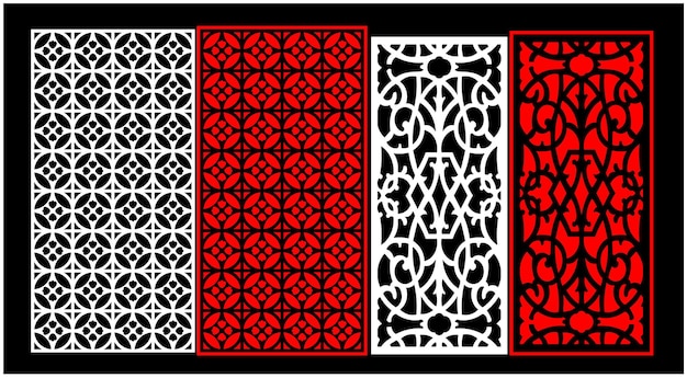 Zestaw dekoracyjnych paneli ściennych Jali design CNC wycinanie laserowe wzór routera CNCcutting