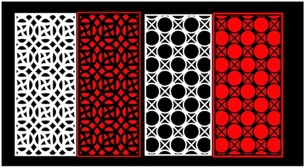 Zestaw dekoracyjnych paneli ściennych Jali design CNC wycinanie laserowe wzór routera CNCcutting