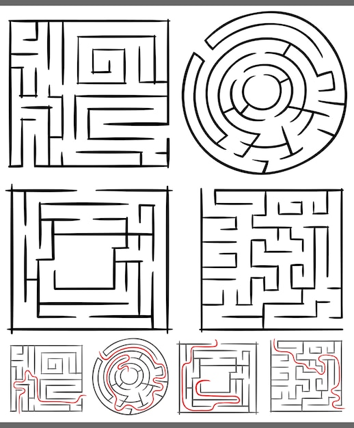 Zestaw Diagramów Labiryntów I Labiryntów