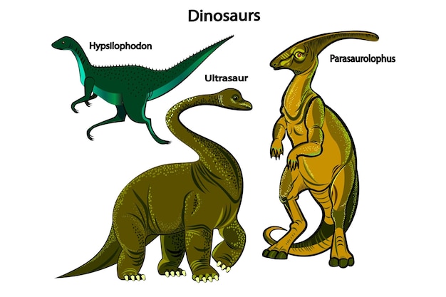 Plik wektorowy zestaw dinozaurów