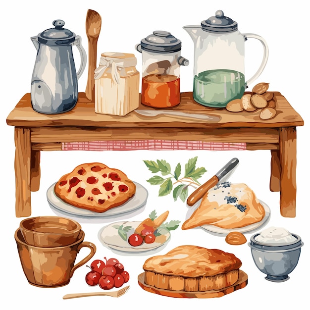 Plik wektorowy zestaw do pieczenia country kitchen clipart