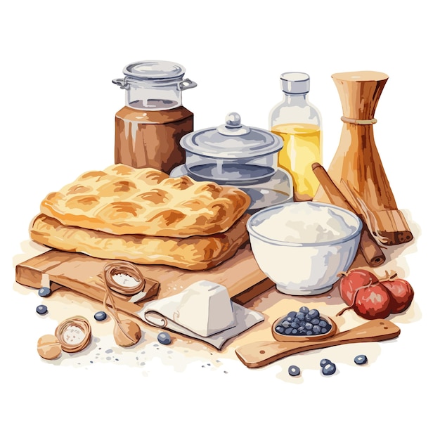 Plik wektorowy zestaw do pieczenia country kitchen clipart