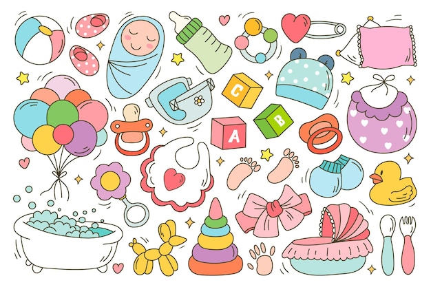 Zestaw Doodle Dla Noworodków Ubrania Z Kreskówek Zabawki Do Spania I Karmienia Ikony Dla Niemowląt Maluch Baby