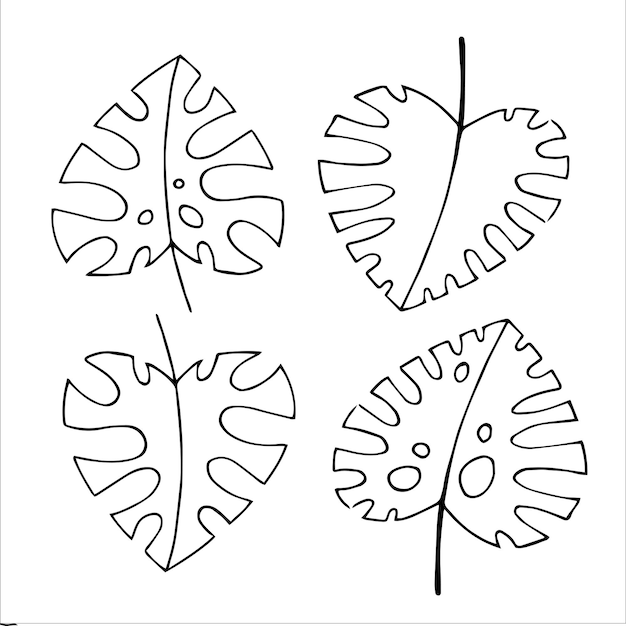 Plik wektorowy zestaw doodle z elementami kwiatowymi w stylu jednej linii