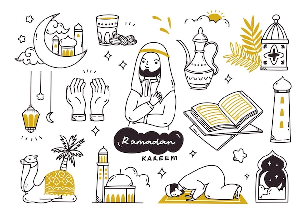 Zestaw Doodles Ramadan Kareem