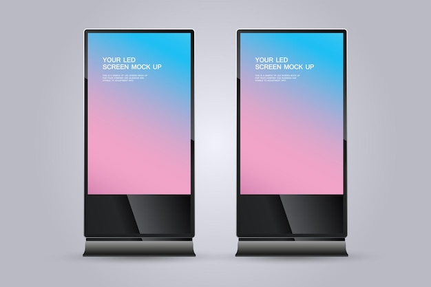 Zestaw dwóch ekranów LED dla Digital Signage Stand Mockup Dwa ekrany LED Technology mock up na białym tle używane w ilustracji wektorowej przestrzeni reklamowej